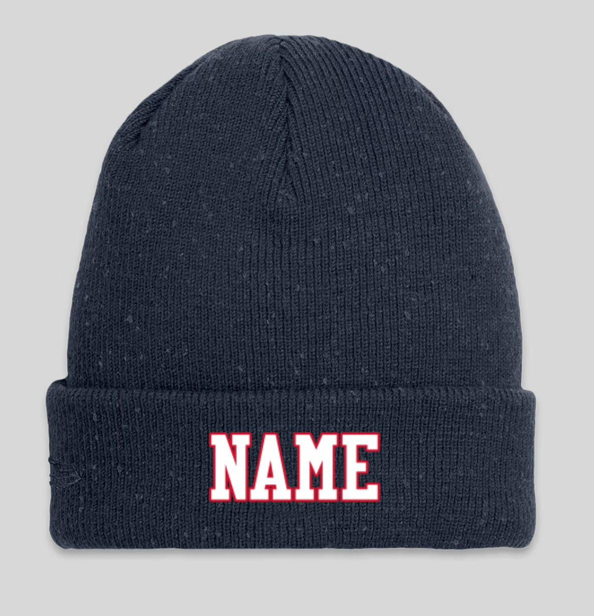 New Era® Patriots Speckled Beanie Name or Number Optional