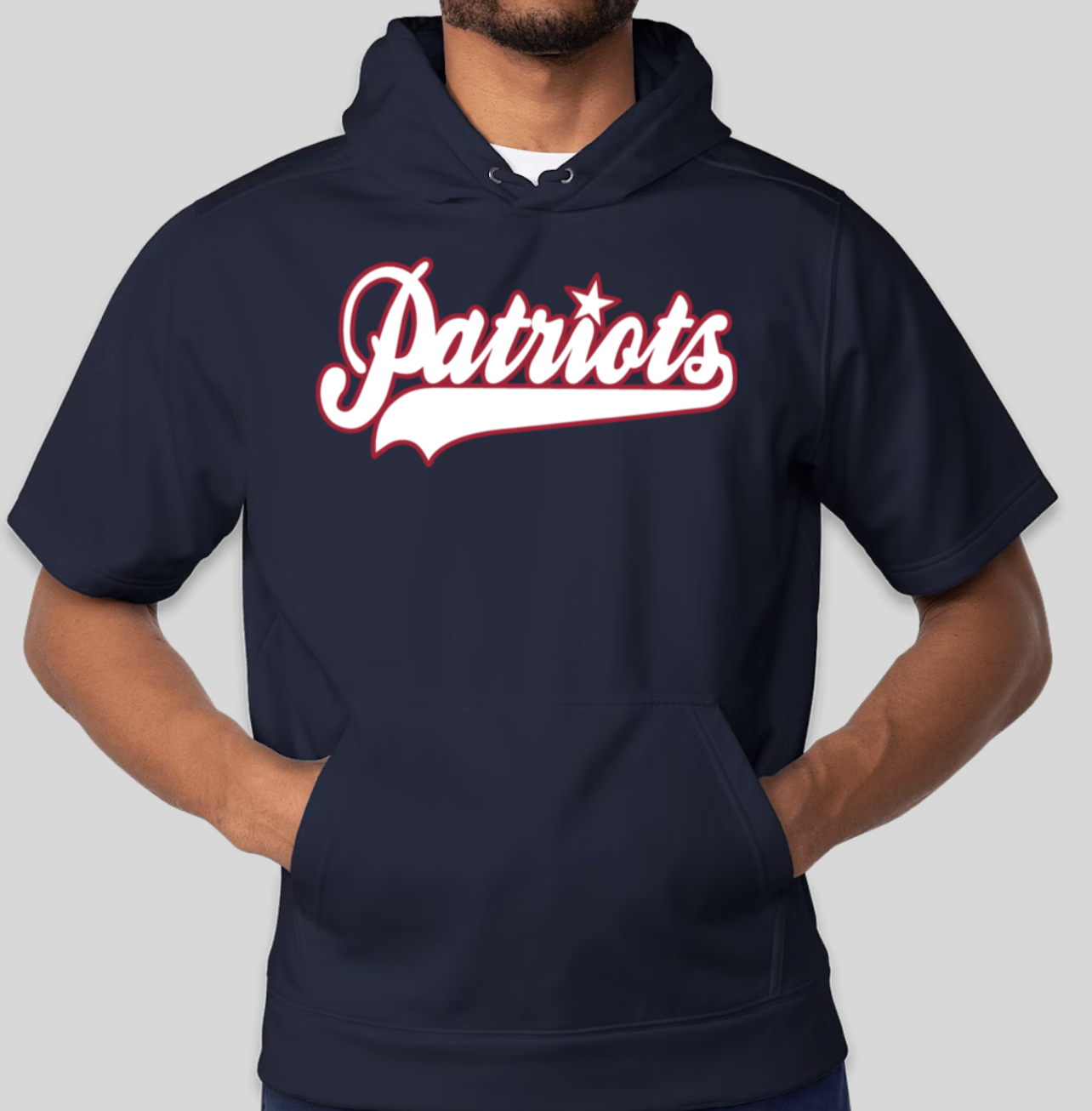 Adult Patriots Sport-Wick Fleece Short Sleeve Hooded Pullover