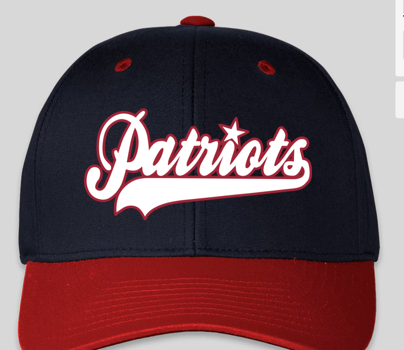 Patriots Navy w/Red Brim Ball Cap