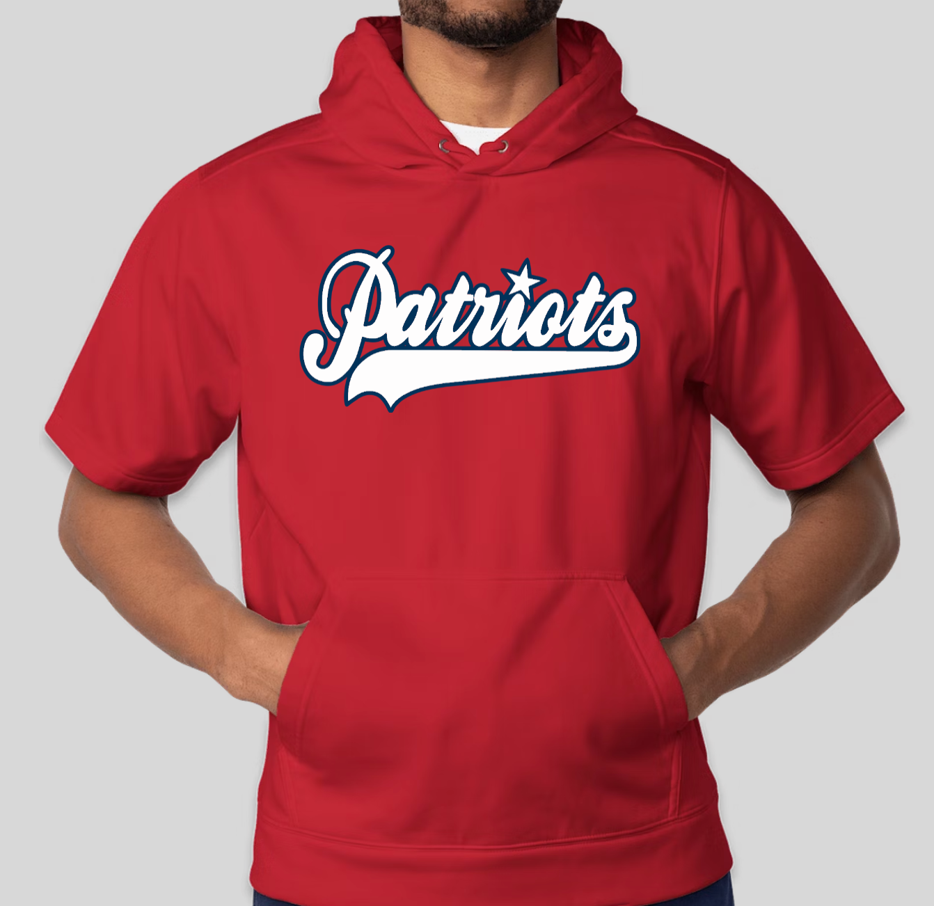 Adult Patriots Sport-Wick Fleece Short Sleeve Hooded Pullover