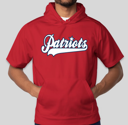 Adult Patriots Sport-Wick Fleece Short Sleeve Hooded Pullover